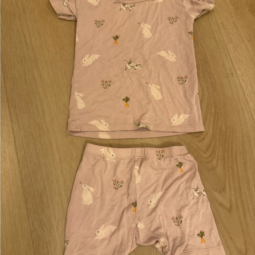 Kyte Baby Girls Pink Bunny Print Pajama Set